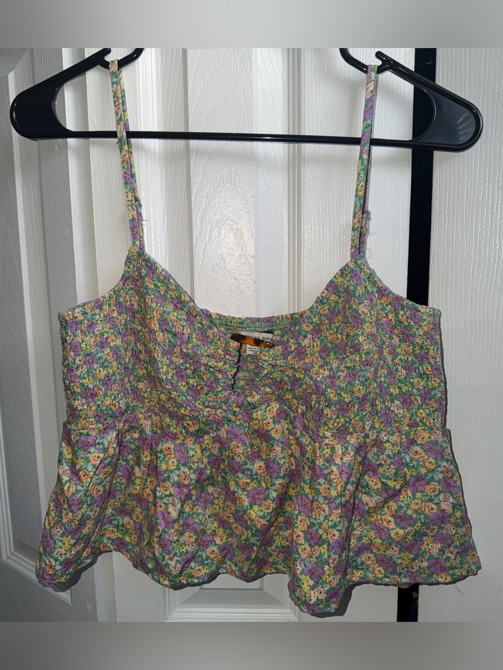 American Eagle Outfitters Floral Cropped Babydoll Camisole